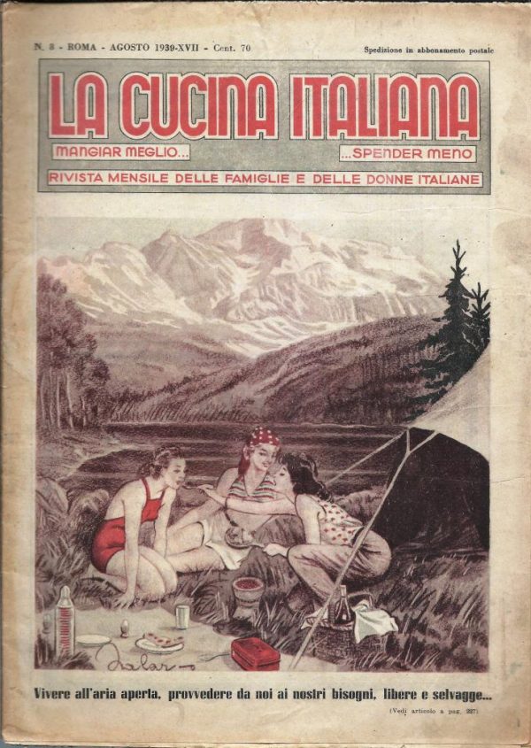 La cucina italiana Agosto 1939 n. 8 cop ant