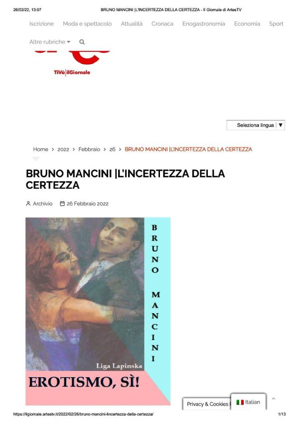 Bruno Mancini - L'incertezza della certezza