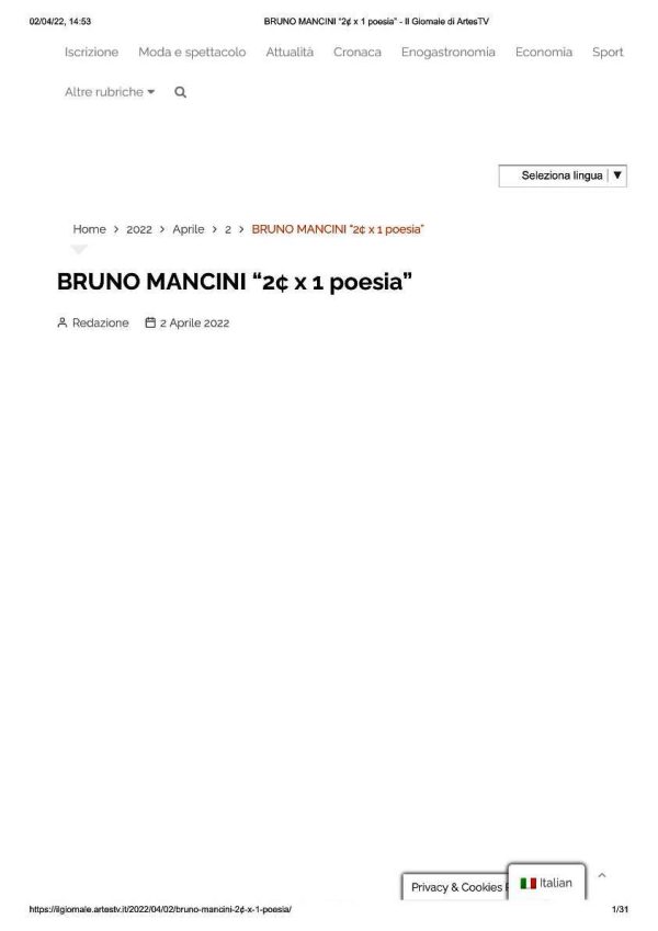 DILA&ARTES 20220402 Bruno Mancini poesie 2