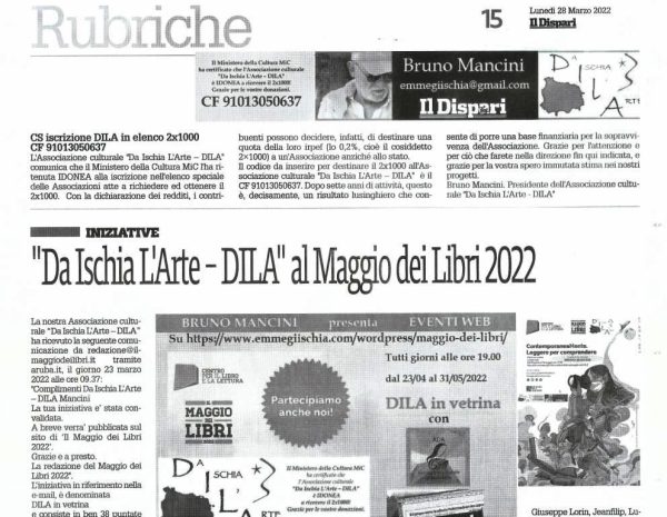 Il Dispari 20220328 – Redazione culturale DILA