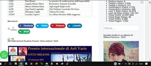 A2302 Articoli finalisti Premio “Otto milioni” 2023