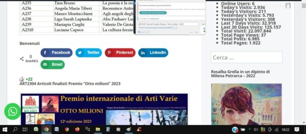 ART2304 Articoli finalisti Premio “Otto milioni” 2023