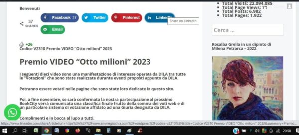 Codice V2310 Premio VIDEO "Otto milioni" 2023