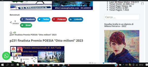 p231 finalista Premio POESIA “Otto milioni” 2023