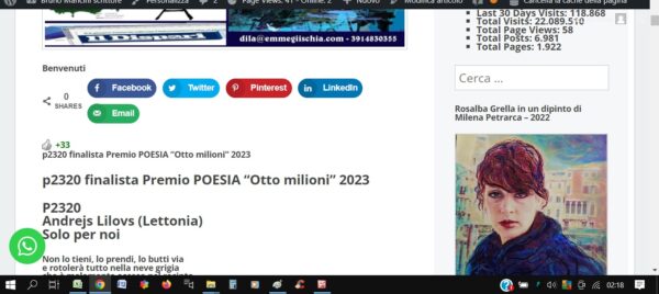 p2320 finalista Premio POESIA “Otto milioni” 2023