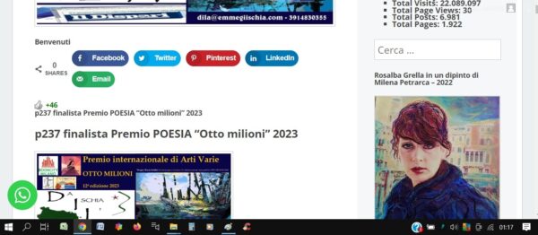 p237 finalista Premio POESIA “Otto milioni” 2023