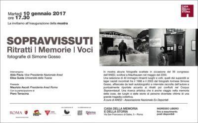 SOPRAVVISSUTI in mostra a Roma presso la Casa della Memoria e della Storia