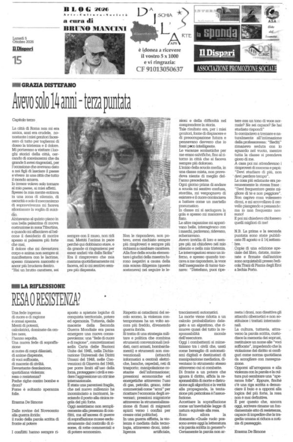 Il Dispari cultura cinque ottobre 2026 DILA APS